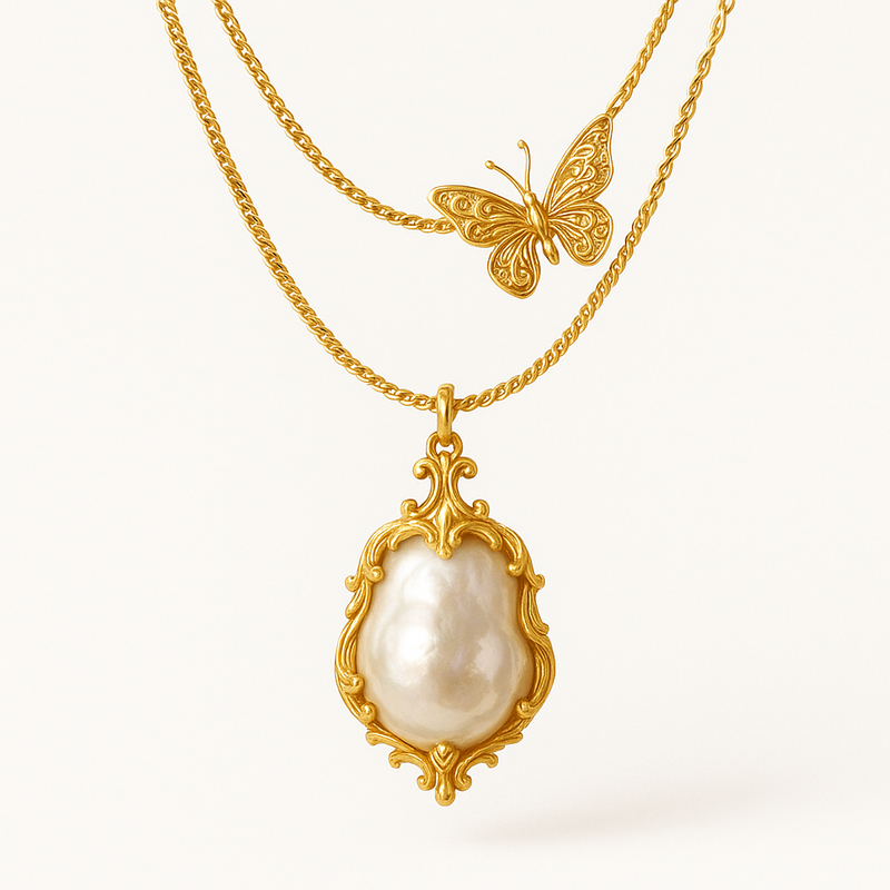 Sustainable Baroque Pearl Necklace Trends: Why Customizing Butterfly Accent 14k Gold Necklaces and Layering 14k Gold Plated Necklaces Will Boost Your Jewelry Business