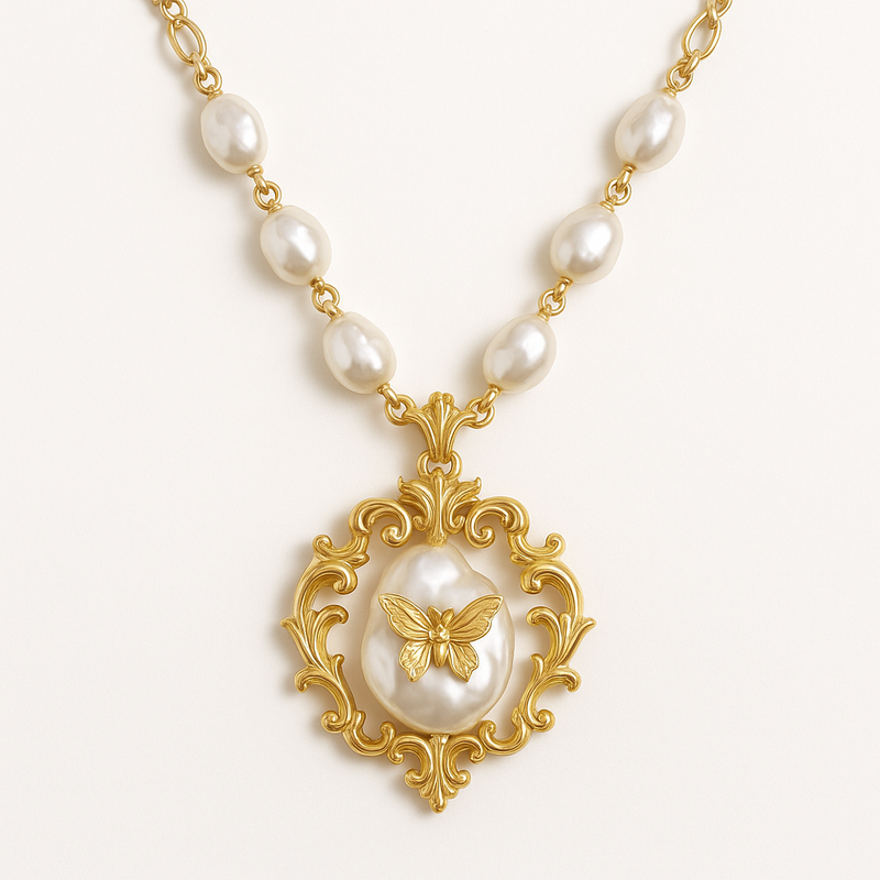 Sustainable Baroque Pearl Necklace Trends: Custom Butterfly Accent 14k Gold Plated Designs and Layering Options for Wholesale Jewelry Manufacturing