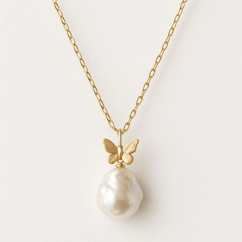 Sustainable Baroque Pearl Necklace Trends: Customization, Quality Control, and the Butterfly Accent 14k Gold Necklace for Business Growth