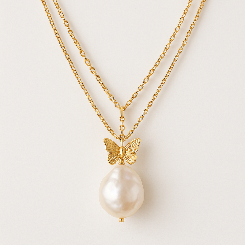 Sustainable Baroque Pearl Necklace with 14K Gold Plated Chain and Butterfly Accent Layered Necklace: Key Trends for OEM/ODM Jewelry Manufacturers