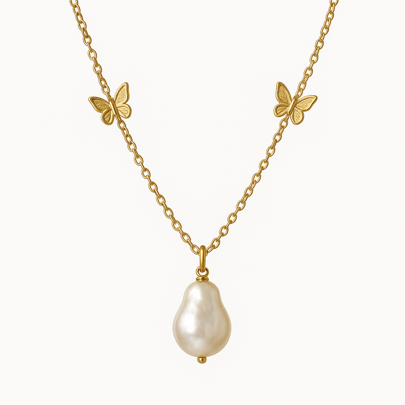 Sustainable Baroque Pearl Necklace: The Future of 14K Gold Plated Layering Necklaces with Butterfly Accents in Wholesale Jewelry Manufacturing
