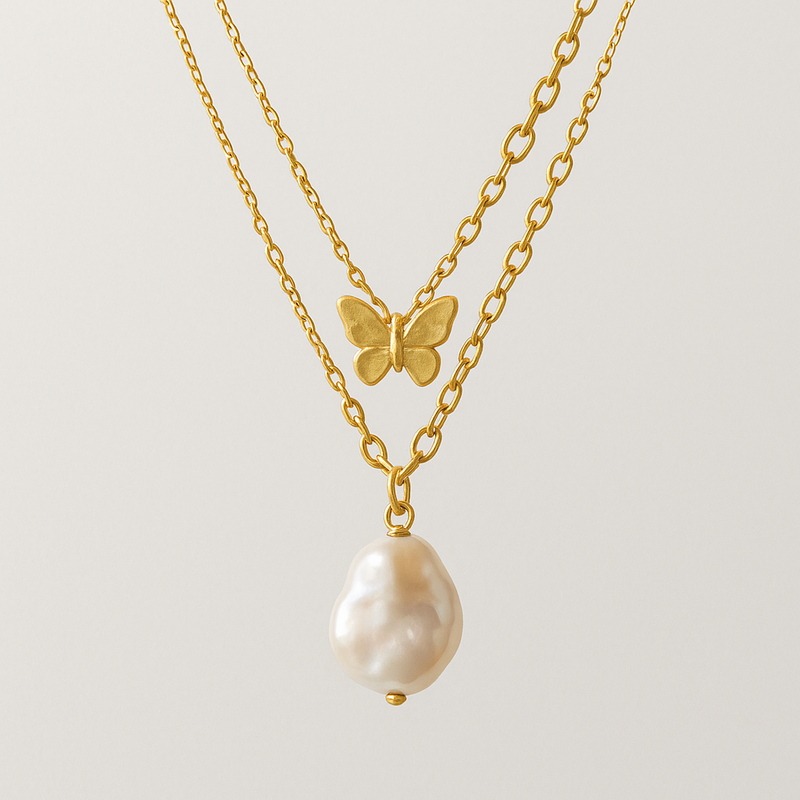 Sustainable Baroque Pearl Necklace & 14k Gold Plated Butterfly Necklace: Key Trends for Wholesale Jewelry Manufacturers