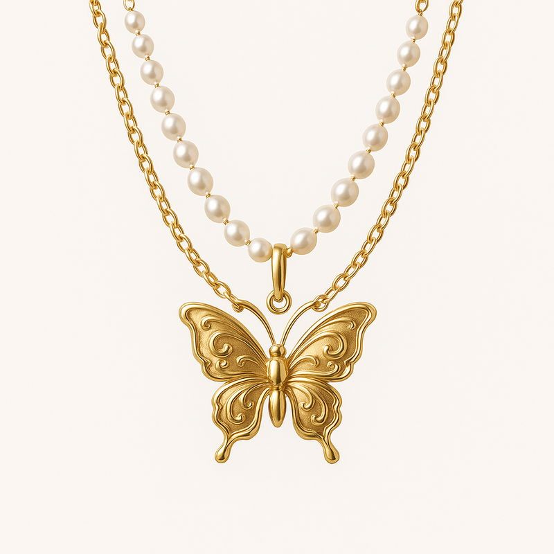 Sustainable Baroque Pearl Necklace Trends: Wholesale Opportunities for Butterfly Accent 14k Gold and Layered Pearl Gold Chain Necklaces