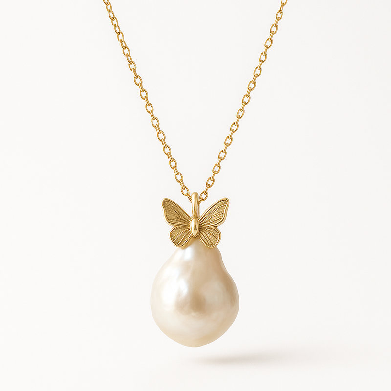 How a Sustainable Baroque Pearl Necklace and Butterfly Accent 14k Gold Necklace Are Shaping the Future of Custom Jewelry Manufacturing