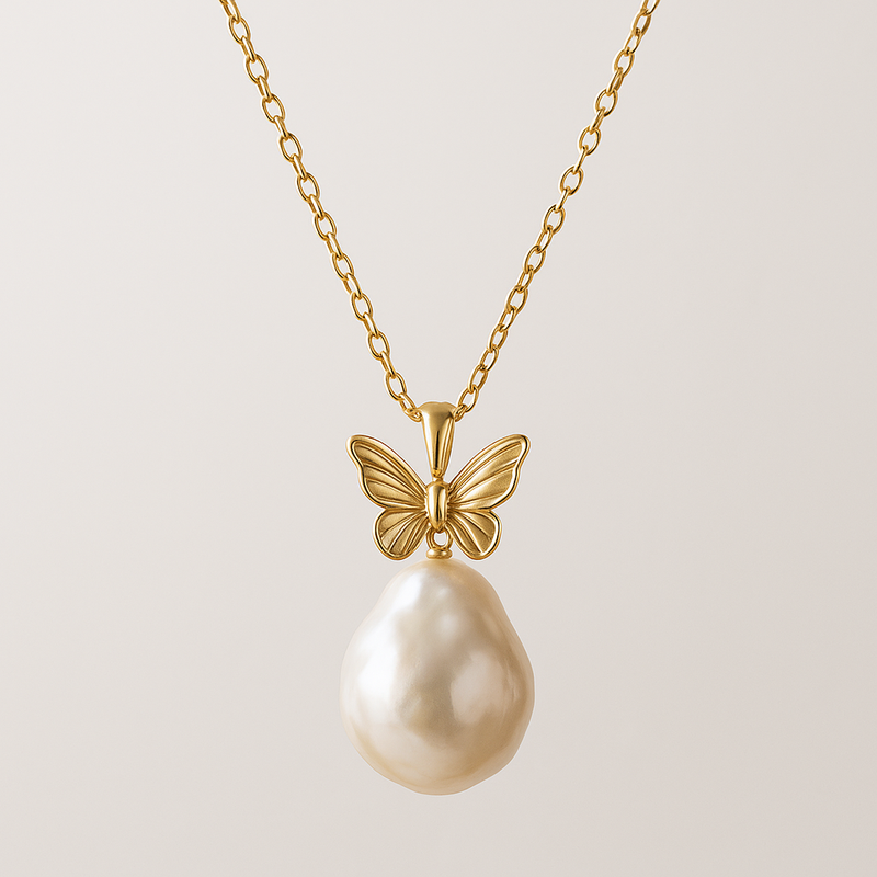 Why a Sustainable Baroque Pearl Necklace with Butterfly Accent 14k Gold Necklace is Perfect for Wholesale Jewelry Businesses