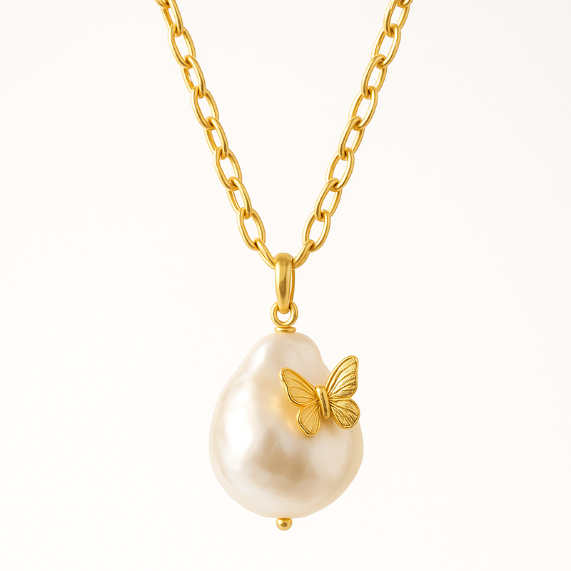Sustainable Baroque Pearl Necklace Trends: Customization Opportunities with Butterfly Accent Gold Necklaces and 14K Gold Plated Layering Necklaces for B2B Jewelry Manufacturers