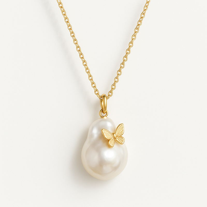 Boost Your Jewelry Business with Sustainable Baroque Pearl Necklaces, Butterfly Accent 14K Gold Necklaces, and Layering Necklace 14K Gold Plated Options