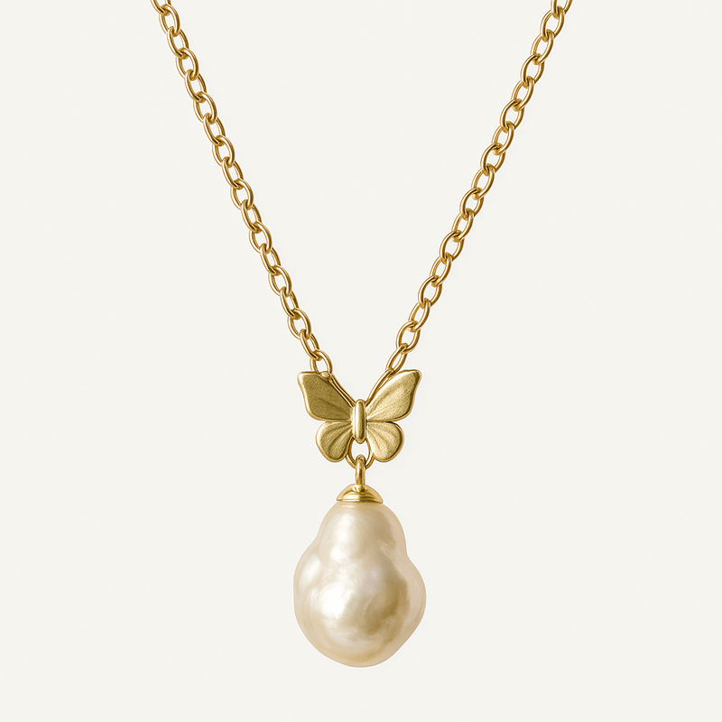 Sustainable Baroque Pearl Necklace, Butterfly Accent Gold Necklace, and 14K Gold Plated Layering Necklace: Custom Jewelry Manufacturing for Business Growth 2 Sustainable Baroque Pearl Necklace, Butterfly Accent Gold Necklace, and 14K Gold Plated Layering Necklace: Custom Jewelry Manufacturing for Business Growth