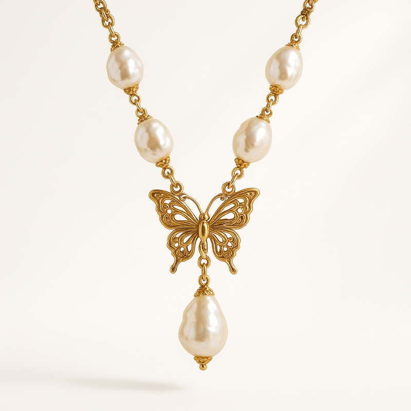 Sustainable Baroque Pearl Necklace Trends: Boost Your Jewelry Business with Gold Plated Layering and 14K Butterfly Accents
