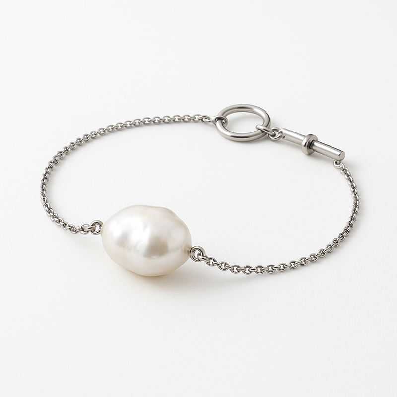 Boost Your Jewelry Business with Custom Dainty Baroque Pearl Bracelets and Stainless Steel Toggle Closure Jewelry