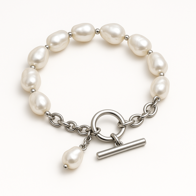Boost Your Jewelry Business with Custom Dainty Baroque Pearl Bracelets: Adjustable Pearl Toggle & Stainless Steel Options for Wholesale Success