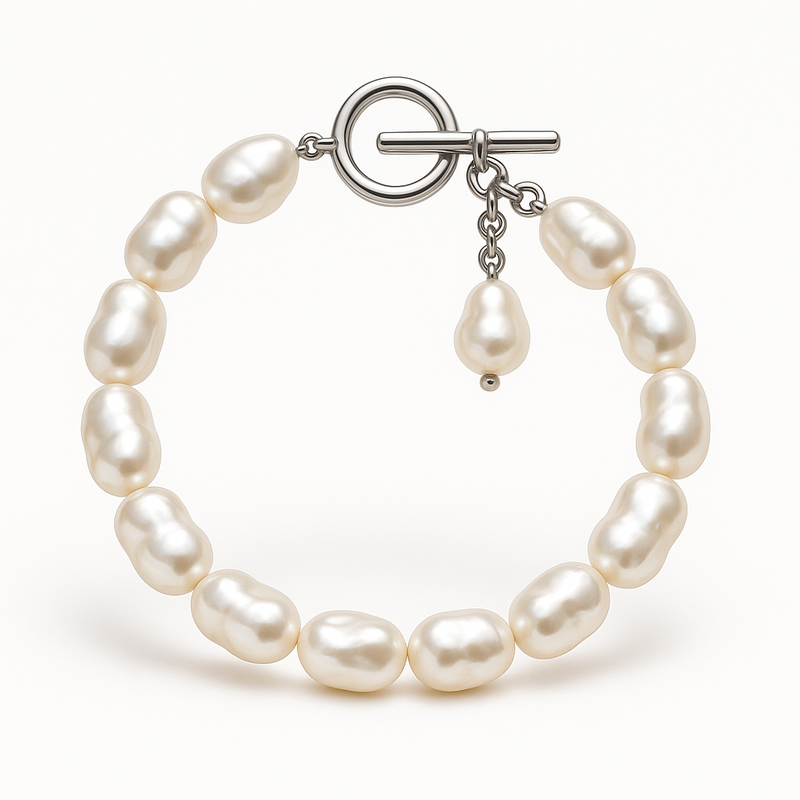 Discover the Trend of Dainty Baroque Pearl Bracelets: Wholesale Manufacturing and Customization Options with Adjustable Pearl Toggle and Stainless Steel Toggle Closure