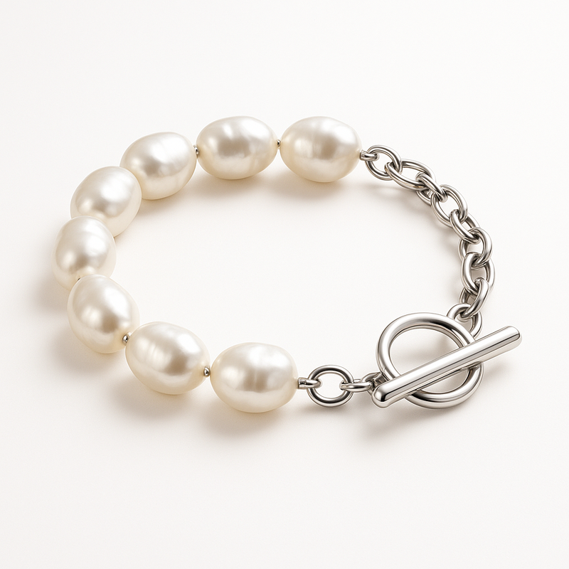 Elevate Your Jewelry Line with Customizable Dainty Baroque Pearl Bracelets: Adjustable Stainless Steel and Toggle Closure Options Elevate Your Jewelry Line with Customizable Dainty Baroque Pearl Bracelets: Adjustable Stainless Steel and Toggle Closure Options