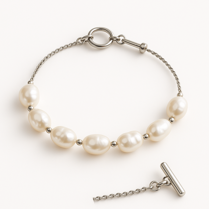 Elevate Your Jewelry Line with Dainty Baroque Pearl Bracelets: Customizable Adjustable Stainless Steel and Toggle Closure Designs for Wholesale Success