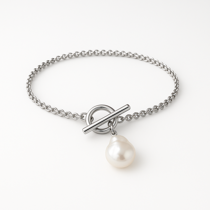 Elevate Your Jewelry Collection with a Dainty Baroque Pearl Bracelet: Customizable Adjustable Stainless Steel Bracelets with Toggle Closure for Wholesale Success 2 Elevate Your Jewelry Collection with a Dainty Baroque Pearl Bracelet: Customizable Adjustable Stainless Steel Bracelets with Toggle Closure for Wholesale Success