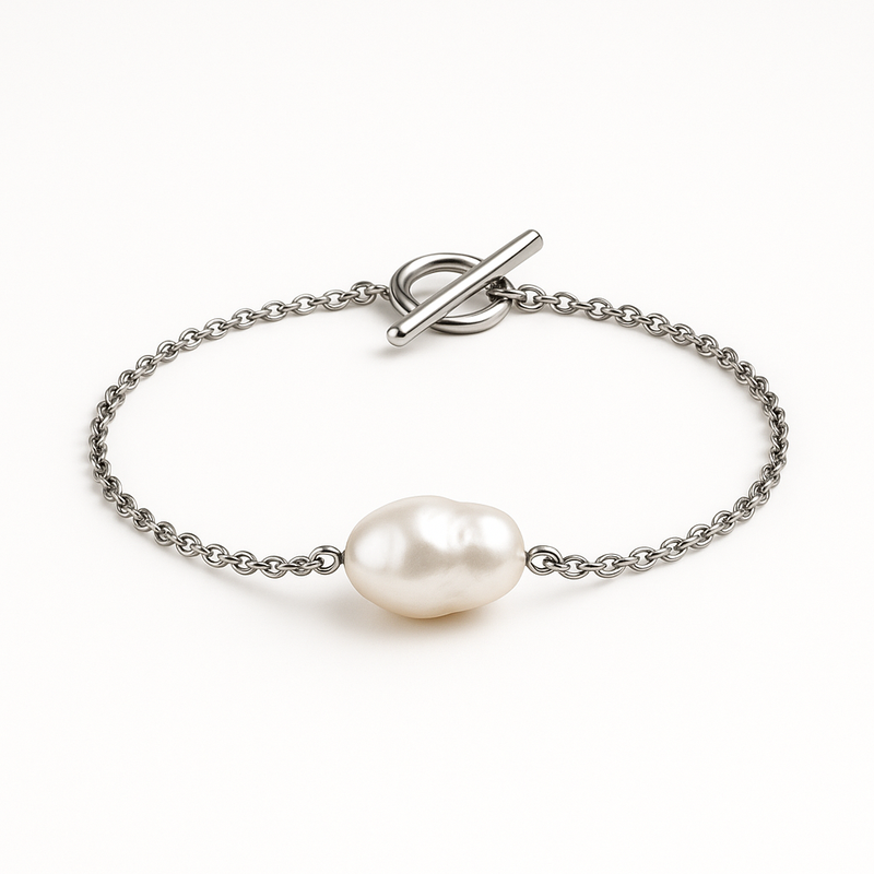 Dainty Baroque Pearl Bracelet: A Stylish, Adjustable Stainless Steel Toggle Bracelet for Custom Jewelry Manufacturing 3 Dainty Baroque Pearl Bracelet: A Stylish, Adjustable Stainless Steel Toggle Bracelet for Custom Jewelry Manufacturing