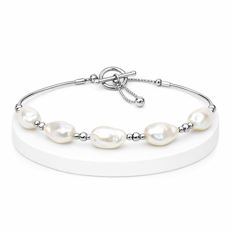 Elevate Your Jewelry Collection with Customizable Dainty Baroque Pearl Bracelets: Adjustable Stainless Steel and Toggle Closure Designs Elevate Your Jewelry Collection with Customizable Dainty Baroque Pearl Bracelets: Adjustable Stainless Steel and Toggle Closure Designs