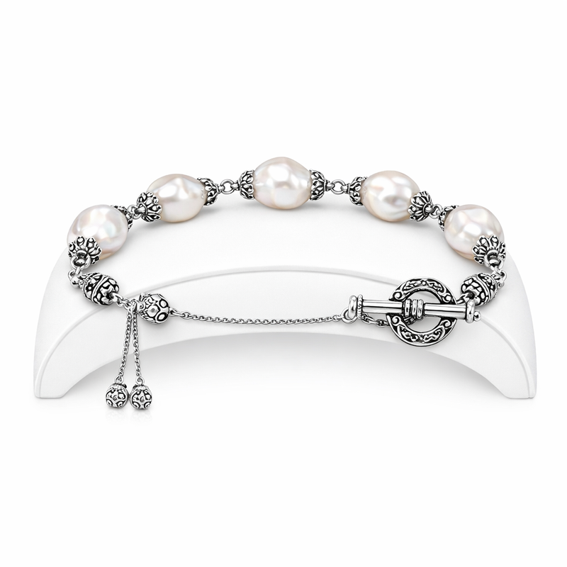 Dainty Baroque Pearl Bracelet: A Trendy Adjustable Stainless Steel Bracelet with Toggle Closure for Wholesale Customization 8 Dainty Baroque Pearl Bracelet: A Trendy Adjustable Stainless Steel Bracelet with Toggle Closure for Wholesale Customization