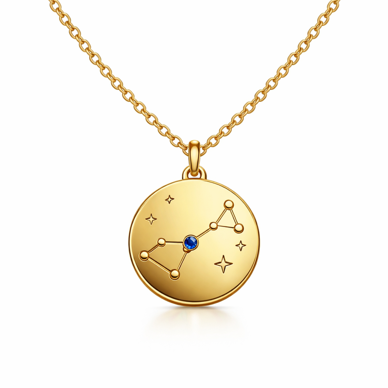 Custom Zodiac Birthstone Necklace: A Trending Gold Plated Stainless Steel Necklace for Personalized Constellation Pendant Designs Custom Zodiac Birthstone Necklace: A Trending Gold Plated Stainless Steel Necklace for Personalized Constellation Pendant Designs