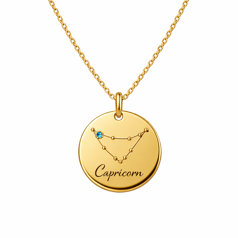 Custom Zodiac Birthstone Pendant Necklace: A Trendy Gold Plated Stainless Steel Layering Necklace for Personalized Zodiac Constellation Pendants 8 Custom Zodiac Birthstone Pendant Necklace: A Trendy Gold Plated Stainless Steel Layering Necklace for Personalized Zodiac Constellation Pendants