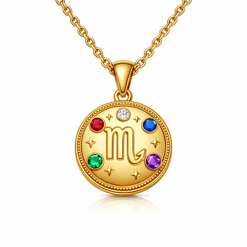 Custom Zodiac Pendant Necklace: Boost Your Jewelry Business with Colored Birthstone and Gold Plated Stainless Steel Layering Options 2 Custom Zodiac Pendant Necklace: Boost Your Jewelry Business with Colored Birthstone and Gold Plated Stainless Steel Layering Options
