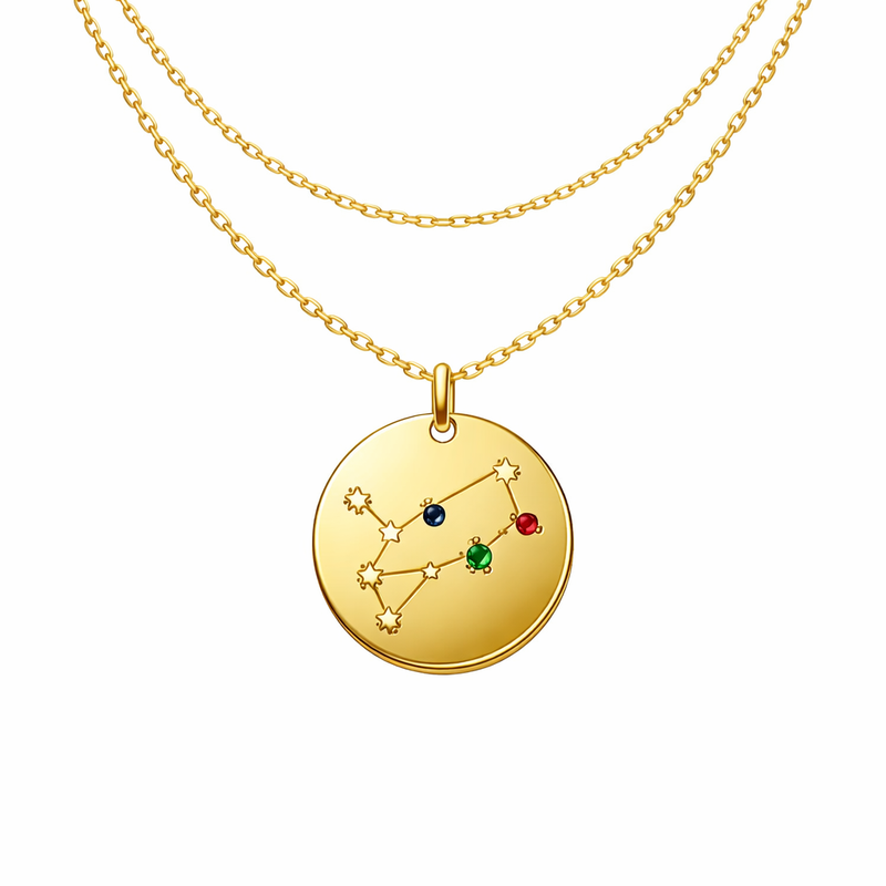 Custom Zodiac Constellation Colored Birthstone Pendant Layering Gold Plated Stainless Steel Necklace: Boost Your Business with Customizable, Durable Jewelry Options 9 Custom Zodiac Constellation Colored Birthstone Pendant Layering Gold Plated Stainless Steel Necklace: Boost Your Business with Customizable, Durable Jewelry Options