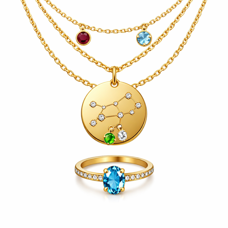 Custom zodiac constellation pendant manufacturing for Holiday 2025: low-MOQ gold plated stainless steel necklace & birthstone layering necklace sets 8 Custom zodiac constellation pendant manufacturing for Holiday 2025: low-MOQ gold plated stainless steel necklace & birthstone layering necklace sets