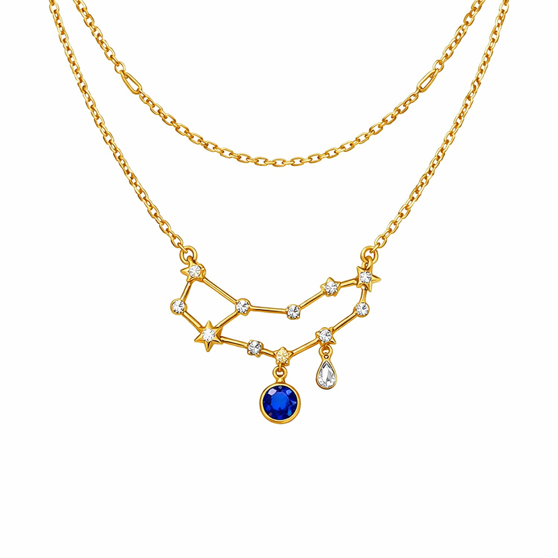 Custom Zodiac Constellation Colored Birthstone Pendant Layering Gold Plated Stainless Steel Necklace for Scalable OEM/ODM Jewelry Growth 8 Custom Zodiac Constellation Colored Birthstone Pendant Layering Gold Plated Stainless Steel Necklace for Scalable OEM/ODM Jewelry Growth