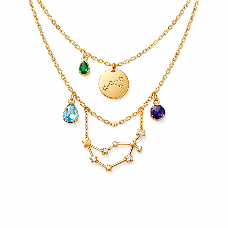 Custom Zodiac Constellation Necklace: The Growing Trend of Gold Plated Birthstone Pendants and Layering Stainless Steel Designs for Wholesale Jewelry 2 Custom Zodiac Constellation Necklace: The Growing Trend of Gold Plated Birthstone Pendants and Layering Stainless Steel Designs for Wholesale Jewelry