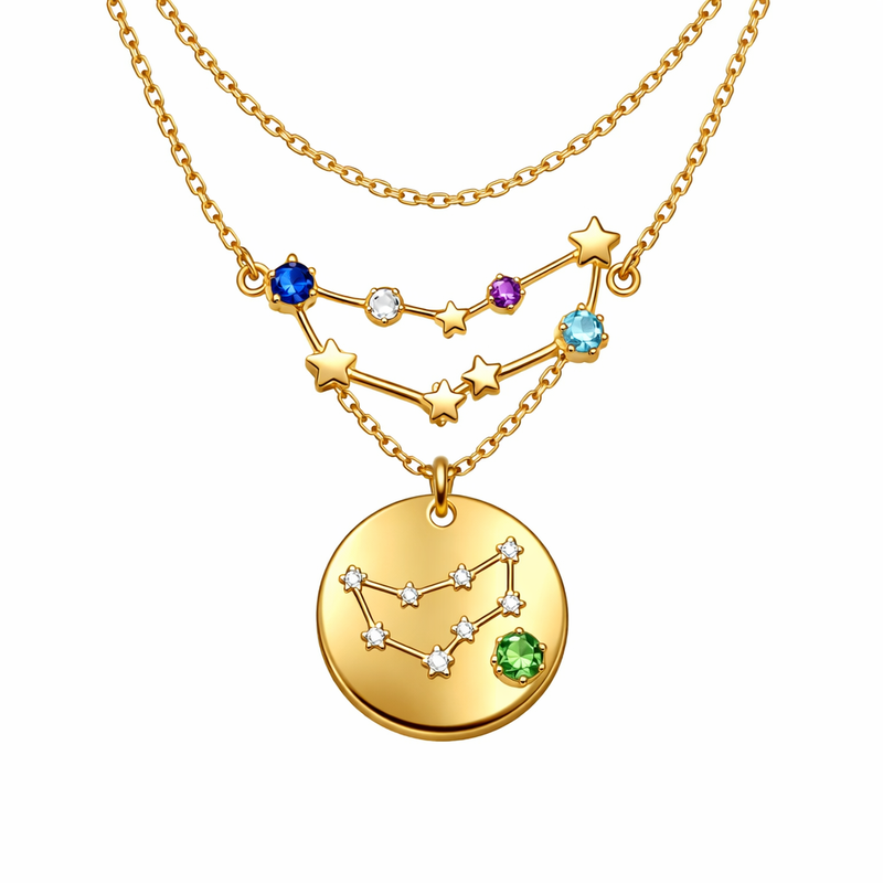 How Custom Zodiac Birthstone Pendant Necklaces Are Revolutionizing Wholesale Jewelry: Gold-Plated Stainless Steel and Layered Birthstone Constellation Designs 8 How Custom Zodiac Birthstone Pendant Necklaces Are Revolutionizing Wholesale Jewelry: Gold-Plated Stainless Steel and Layered Birthstone Constellation Designs