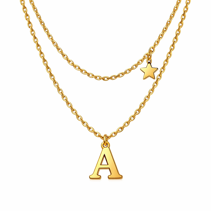 Discover the Durability and Customization Potential of Waterproof 18K Gold Plated Necklace Designs, Initial Letter Star Charm, and Stainless Steel Layering Necklaces for Wholesale Jewelry Businesses 2 Discover the Durability and Customization Potential of Waterproof 18K Gold Plated Necklace Designs, Initial Letter Star Charm, and Stainless Steel Layering Necklaces for Wholesale Jewelry Businesses