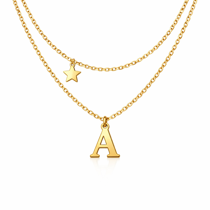 Waterproof Gold Plated Initial Letter Necklace: Customization & Wholesale Opportunities for 18K Gold Star Charm and Stainless Steel Layering Necklaces Waterproof Gold Plated Initial Letter Necklace: Customization & Wholesale Opportunities for 18K Gold Star Charm and Stainless Steel Layering Necklaces