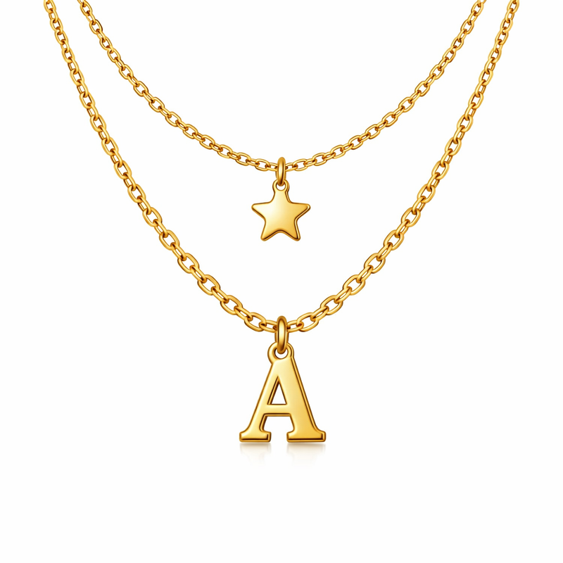 Boost Your Jewelry Brand with Waterproof 18k Gold Plated Necklaces, Initial Letter Star Charm Necklaces, and Stainless Steel Layering Necklaces for Customization and Wholesale Success 5 Boost Your Jewelry Brand with Waterproof 18k Gold Plated Necklaces, Initial Letter Star Charm Necklaces, and Stainless Steel Layering Necklaces for Customization and Wholesale Success