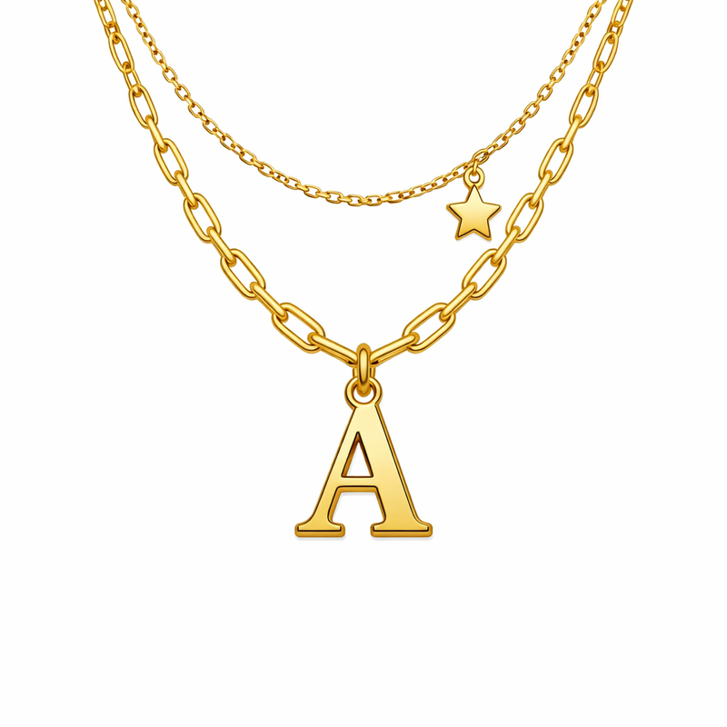 Enhance Your Jewelry Collection with Waterproof 18k Gold Plated Necklace, Initial Letter Star Charm Necklace, and Stainless Steel Layering Necklaces for Wholesale Customization 9 Enhance Your Jewelry Collection with Waterproof 18k Gold Plated Necklace, Initial Letter Star Charm Necklace, and Stainless Steel Layering Necklaces for Wholesale Customization