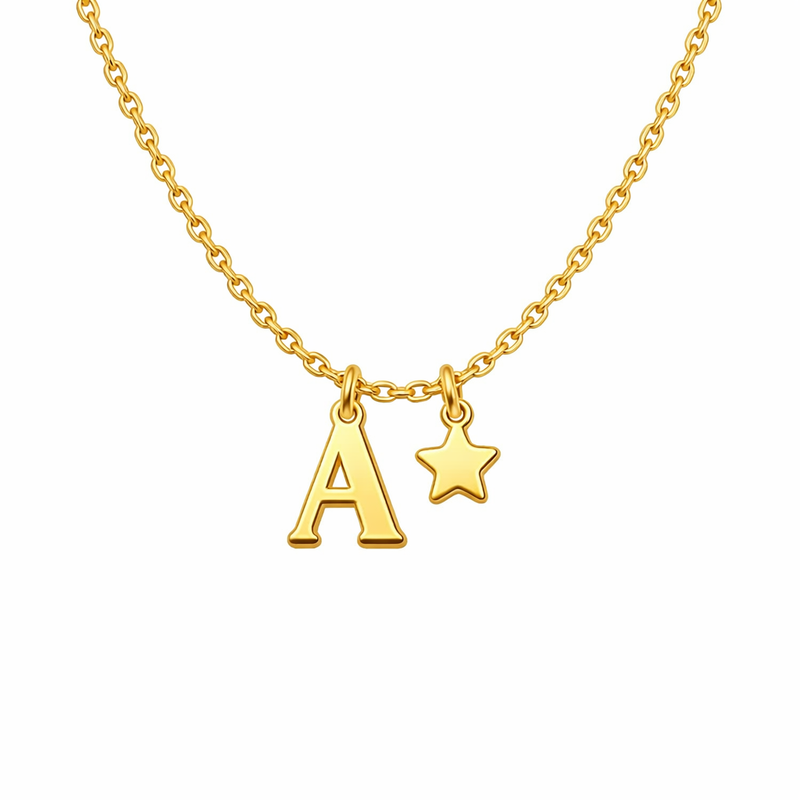 Waterproof 18k Gold Plated Initial Letter Star Charm Necklace for Customization, Wholesale Manufacturing, and Durable Business Growth 3 Waterproof 18k Gold Plated Initial Letter Star Charm Necklace for Customization, Wholesale Manufacturing, and Durable Business Growth