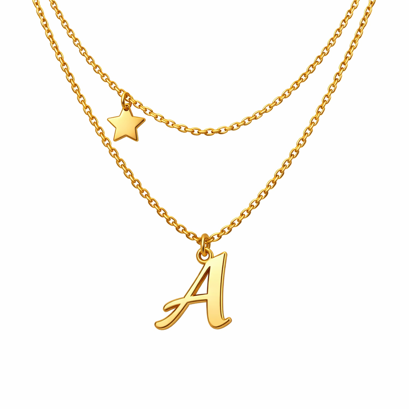 Enhance Your Jewelry Collection with Waterproof 18K Gold Plated Necklace Designs, Exquisite Initial Letter Star Charm Necklace, and Layering Stainless Steel Gold Necklace for Business Growth Enhance Your Jewelry Collection with Waterproof 18K Gold Plated Necklace Designs, Exquisite Initial Letter Star Charm Necklace, and Layering Stainless Steel Gold Necklace for Business Growth