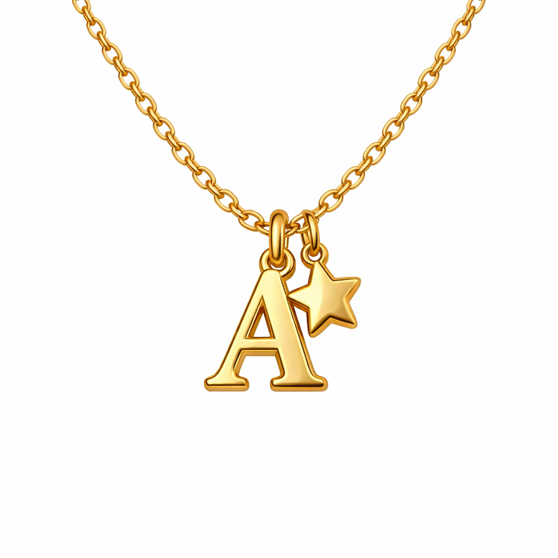 Waterproof 18k Gold Plated Initial Letter Star Charm Necklace Customization Drives Wholesale Stainless Steel Jewelry Business Growth 6 Waterproof 18k Gold Plated Initial Letter Star Charm Necklace Customization Drives Wholesale Stainless Steel Jewelry Business Growth