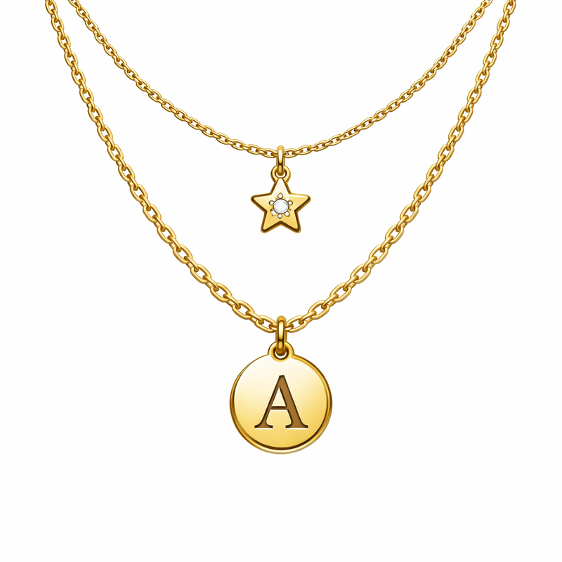 Discover the Benefits of Waterproof 18K Gold Plated Necklaces: Customizable Stainless Steel Initial Letter Charm & Exquisite Star Charm Layering Designs for Your Jewelry Brand 6 Discover the Benefits of Waterproof 18K Gold Plated Necklaces: Customizable Stainless Steel Initial Letter Charm & Exquisite Star Charm Layering Designs for Your Jewelry Brand