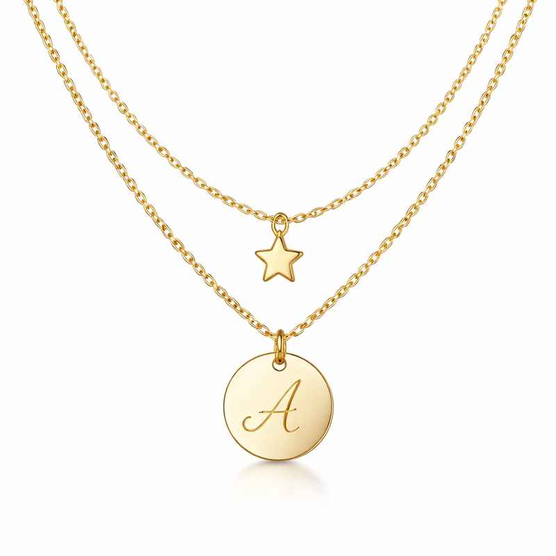 Waterproof 18K Gold Plated Necklace with Stainless Steel Initial Letter Charm 1 Waterproof 18K Gold Plated Necklace with Stainless Steel Initial Letter Charm