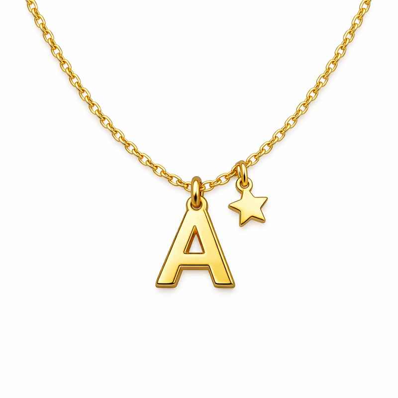 waterproof 18k gold plated necklace stainless steel initial letter necklace exquisite star charm necklace 1 waterproof 18k gold plated necklace stainless steel initial letter necklace exquisite star charm necklace