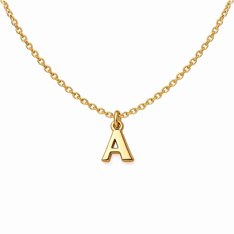 Waterproof 18k Gold Plated Necklace with Exquisite Initial Charm 1 Waterproof 18k Gold Plated Necklace with Exquisite Initial Charm