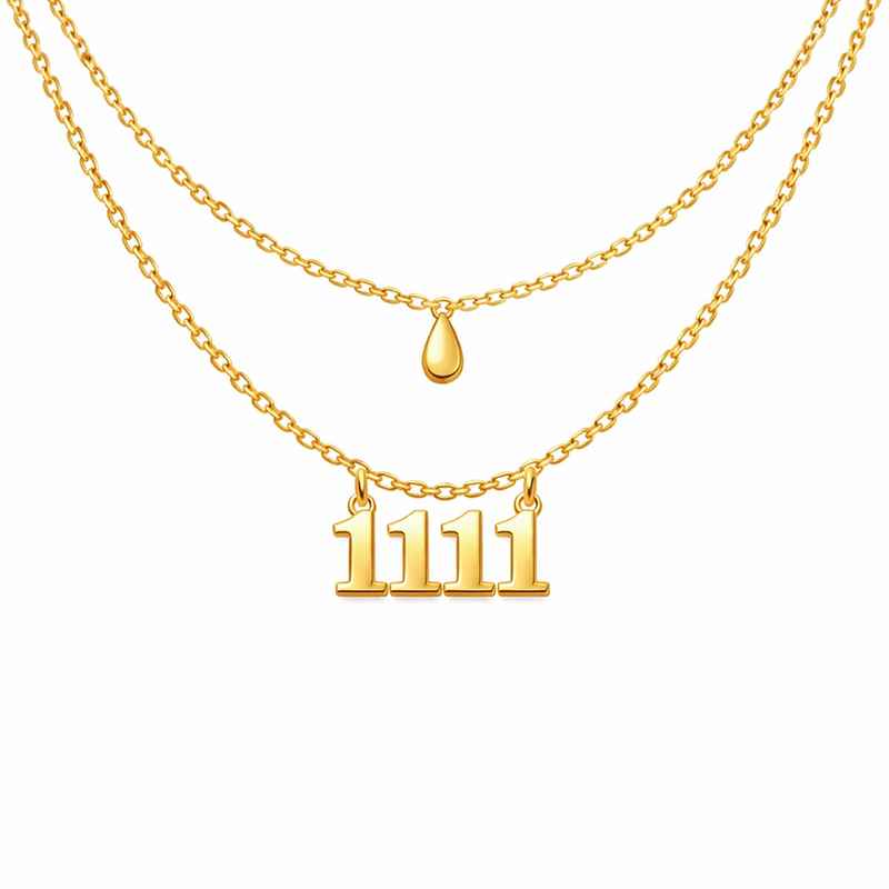 Personalized Angel Number Necklace | Gold Plated Stainless Steel Layering Charm Necklace 2 Personalized Angel Number Necklace | Gold Plated Stainless Steel Layering Charm Necklace