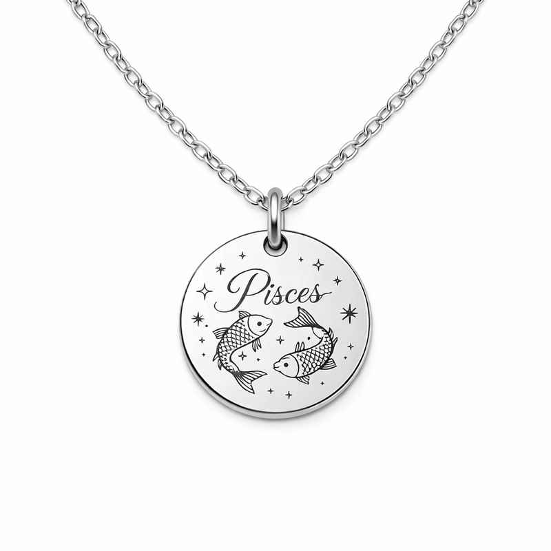 Personalized Zodiac Pendant Necklace - Engraved Stainless Steel Layering Jewelry 2 Personalized Zodiac Pendant Necklace - Engraved Stainless Steel Layering Jewelry