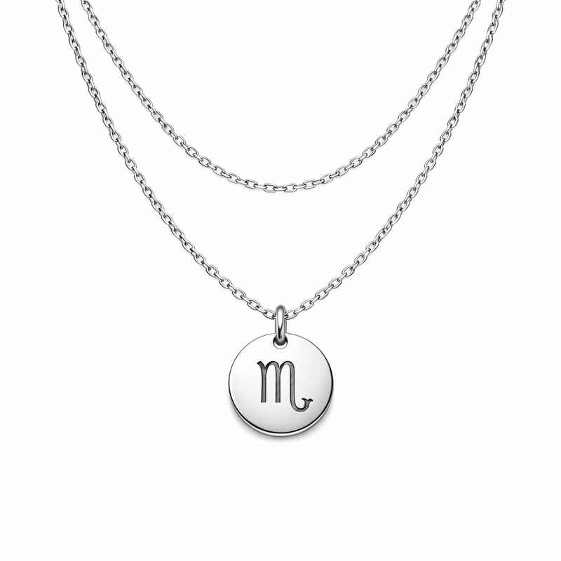 Personalized Zodiac Pendant Necklace - Engraved Stainless Steel Layering Necklace 1 Personalized Zodiac Pendant Necklace - Engraved Stainless Steel Layering Necklace
