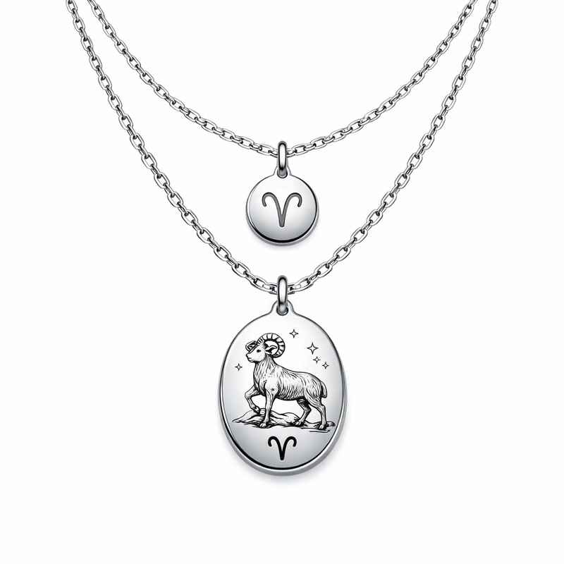 Personalized Zodiac Pendant Necklace - Engraved Stainless Steel Custom Layering 1 Personalized Zodiac Pendant Necklace - Engraved Stainless Steel Custom Layering
