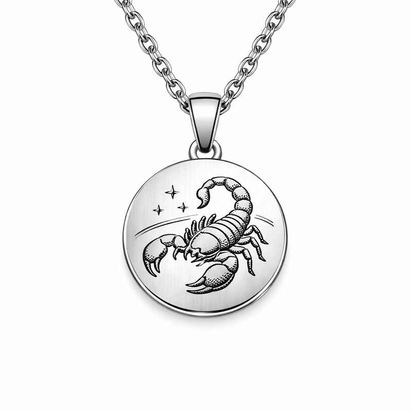 Personalized Zodiac Pendant Necklace - Engraved Stainless Steel Layering Necklace 1 Personalized Zodiac Pendant Necklace - Engraved Stainless Steel Layering Necklace