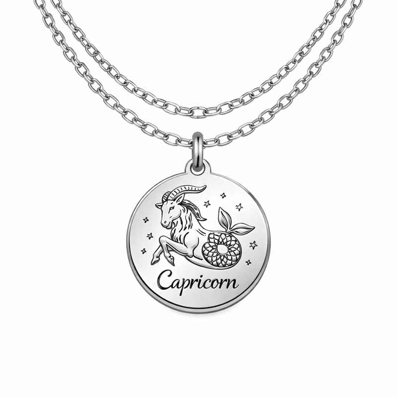 Personalized Zodiac Pendant Necklace - Engraved Stainless Steel Layering Jewelry 1 Personalized Zodiac Pendant Necklace - Engraved Stainless Steel Layering Jewelry