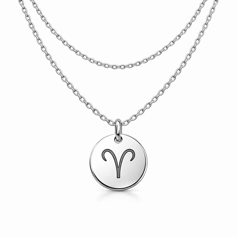 Personalized Zodiac Pendant Necklace: Engraved Stainless Steel Layering Necklace 1 Personalized Zodiac Pendant Necklace: Engraved Stainless Steel Layering Necklace