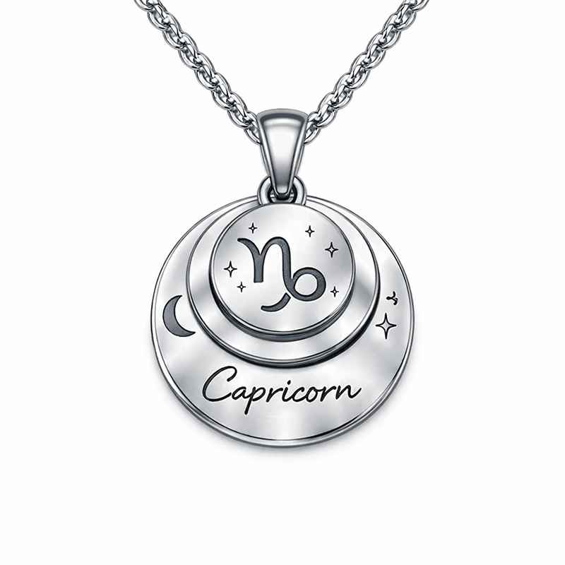 Personalized zodiac pendant necklace, engraved stainless steel necklace, custom zodiac layering necklace 2 Personalized zodiac pendant necklace, engraved stainless steel necklace, custom zodiac layering necklace