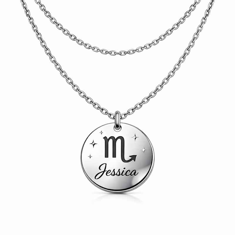personalized engraved zodiac pendant stainless steel layering necklace custom zodiac stainless steel engraved necklace personalized layered zodiac pendant jewelry 2 personalized engraved zodiac pendant stainless steel layering necklace custom zodiac stainless steel engraved necklace personalized layered zodiac pendant jewelry